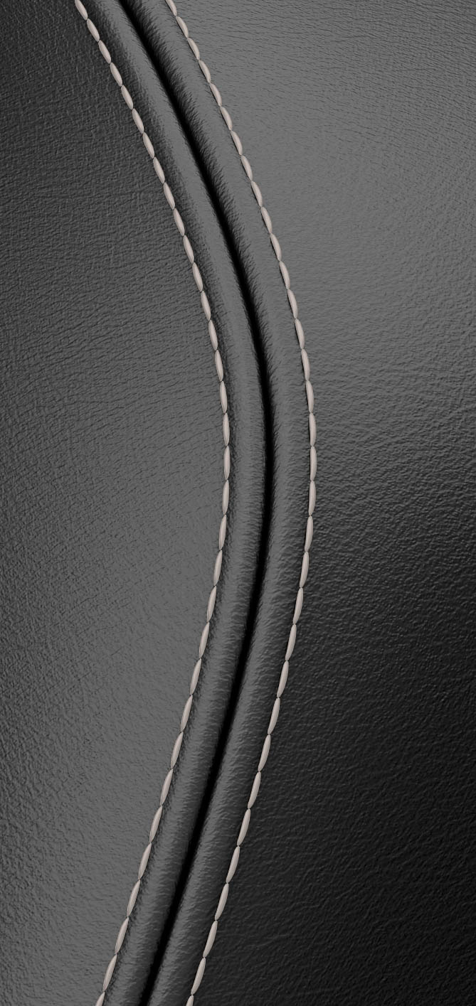 セミアニリン本革シート刺繡：ダブルステッチ