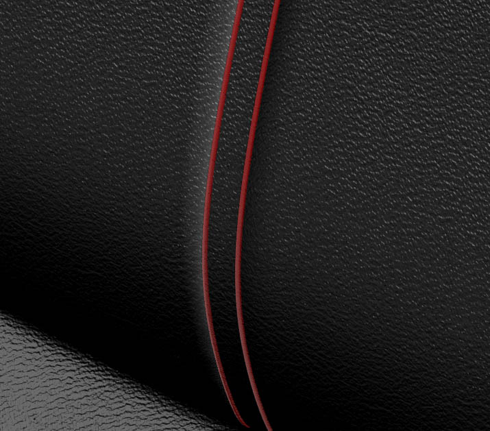 セミアニリン本革ステッチ色：レッド