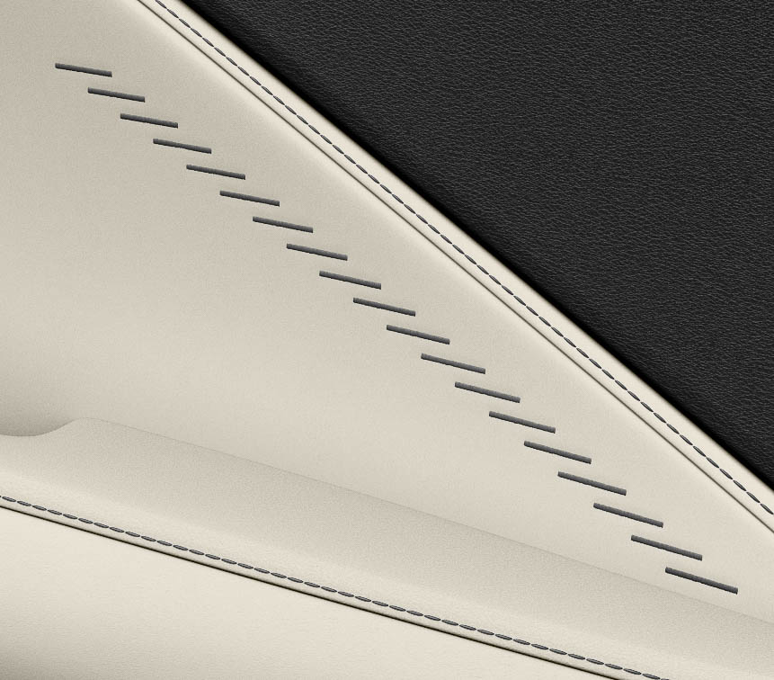 セミアニリン本革ソリスホワイトトリム刺繡：タイプA