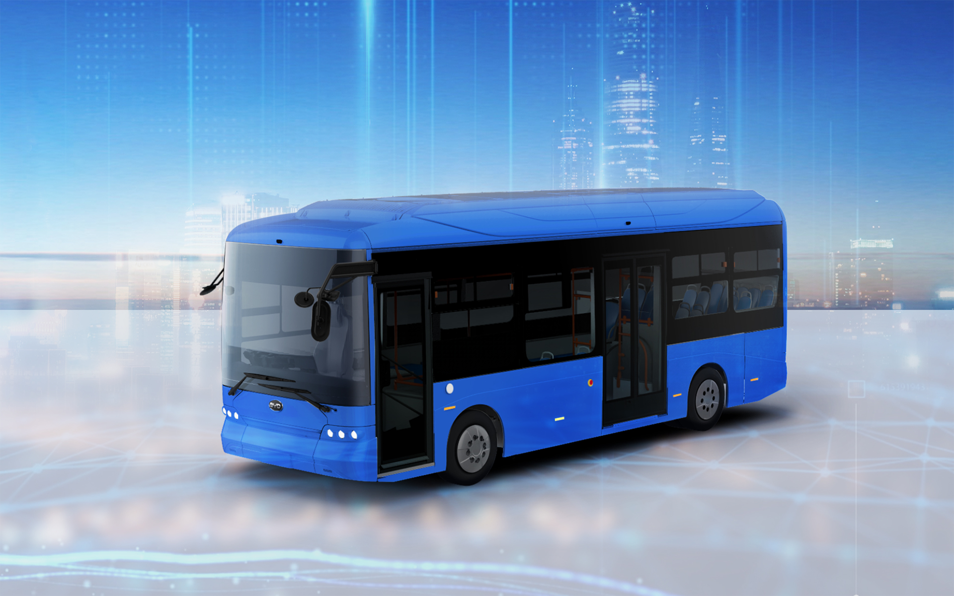 中型電気バス「J7」の内外装