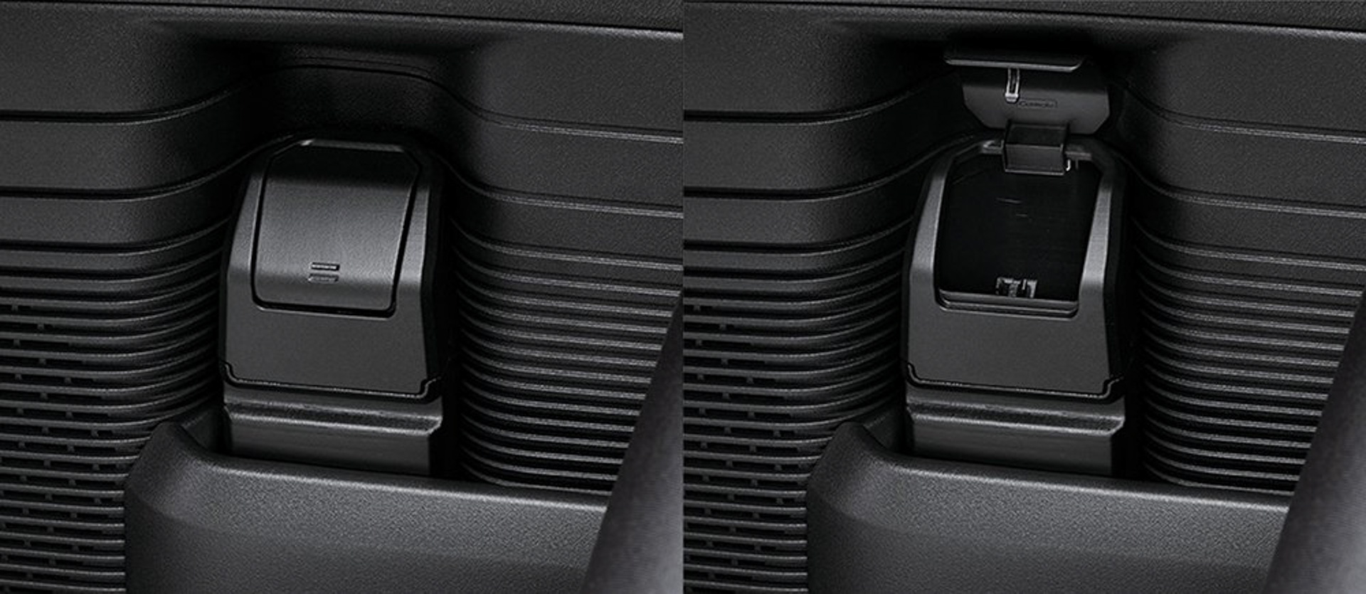 「N-BOX専用 ゴミ箱 ドアポケット用」（NZ852）：専用設計ならではのピッタリ取り付け。ドアポケット専用に設計・デザインしたゴミ箱。運転席・助手席どちらでも使用でき、ボトルホルダー部のみを使用するため残りのスペースは小物入れとしても使用可能。N-BOXの内装色と同じ色になるように調色した樹脂を使用し、ドアポケット内部の質感に近似のシボ加工を施すことで車両との一体感を向上させている。背面にクッションを貼り付けることで、走行中の振動音を軽減