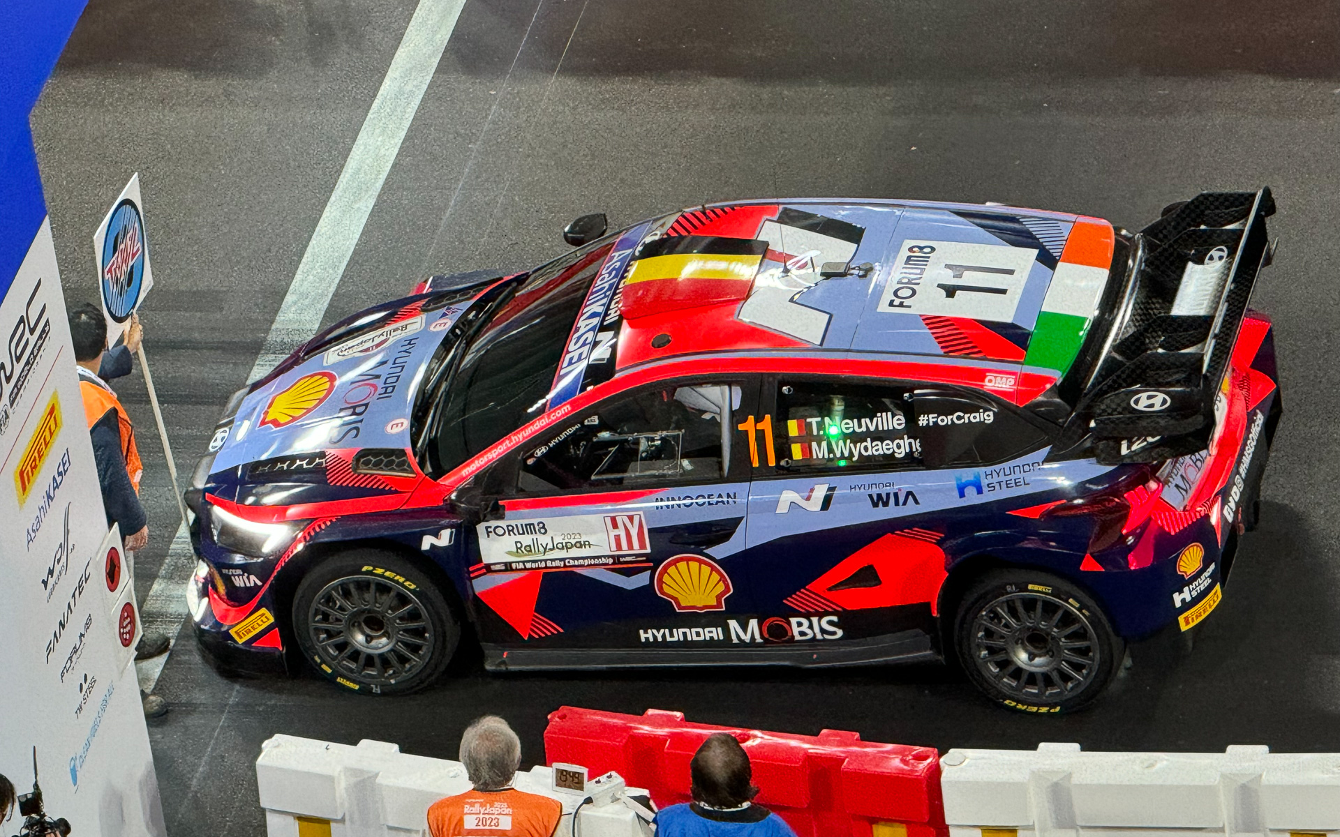 トップタイムをマークした11号車 i20 N Rally1ハイブリッド（ティエリー・ヌービル/マーティン・ヴィーデガ）