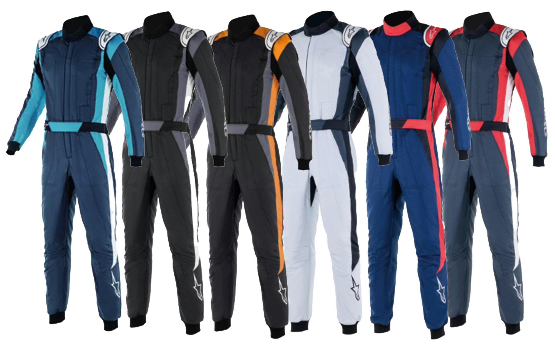 既存色は左から、ASPHALT CYAN WHITE、ASPHALT RED WHITE、BLACK ASPHALT ORANGE FLUO、BLACK ASPHALT WHITE、NAVY BLACK RED、1904 SILVER BLUE ASPHALT BLACK