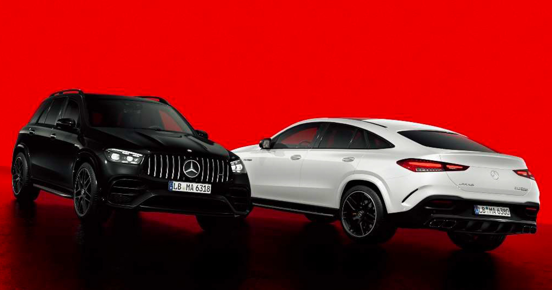 内外装デザインを刷新した新型「メルセデスAMG GLE 63 S 4MATIC+」（左）「メルセデスAMG GLE 63 S 4MATIC+クーペ」（右）