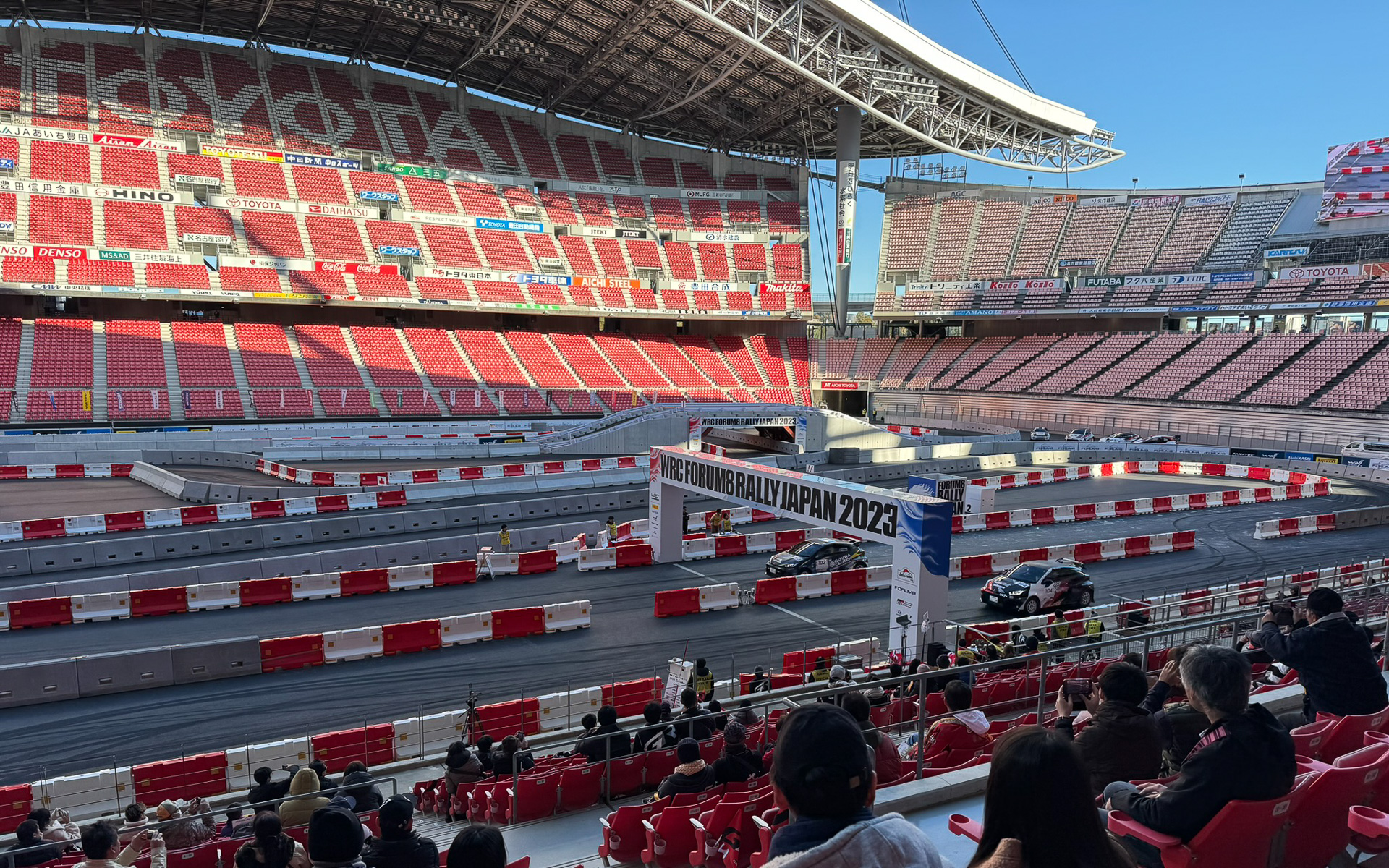 トヨタスタジアムのコース。ラリージャパンのスーパーSSに使用され、大きな話題となった