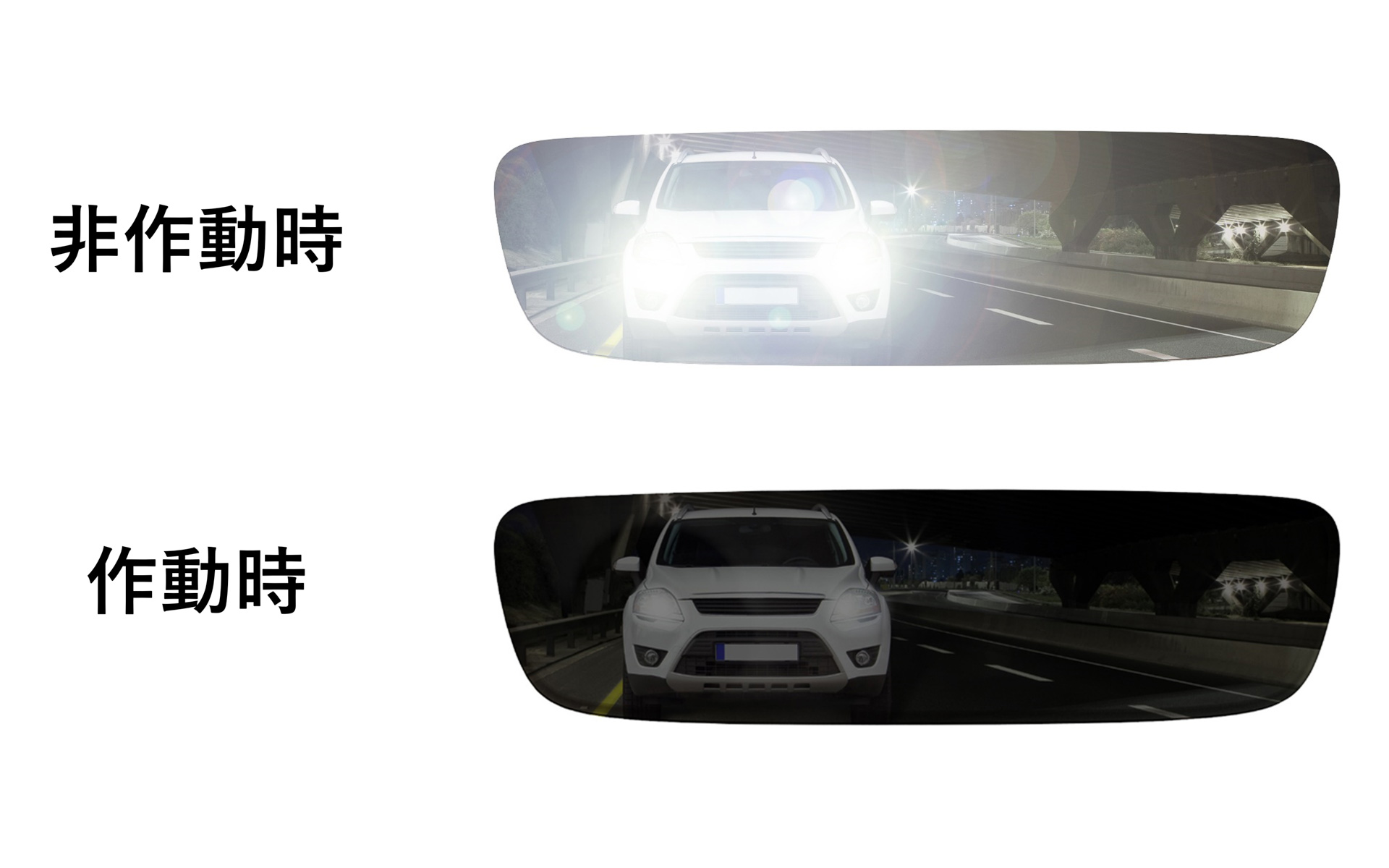 自動防眩機能付きインナーミラーならより運転に集中できる