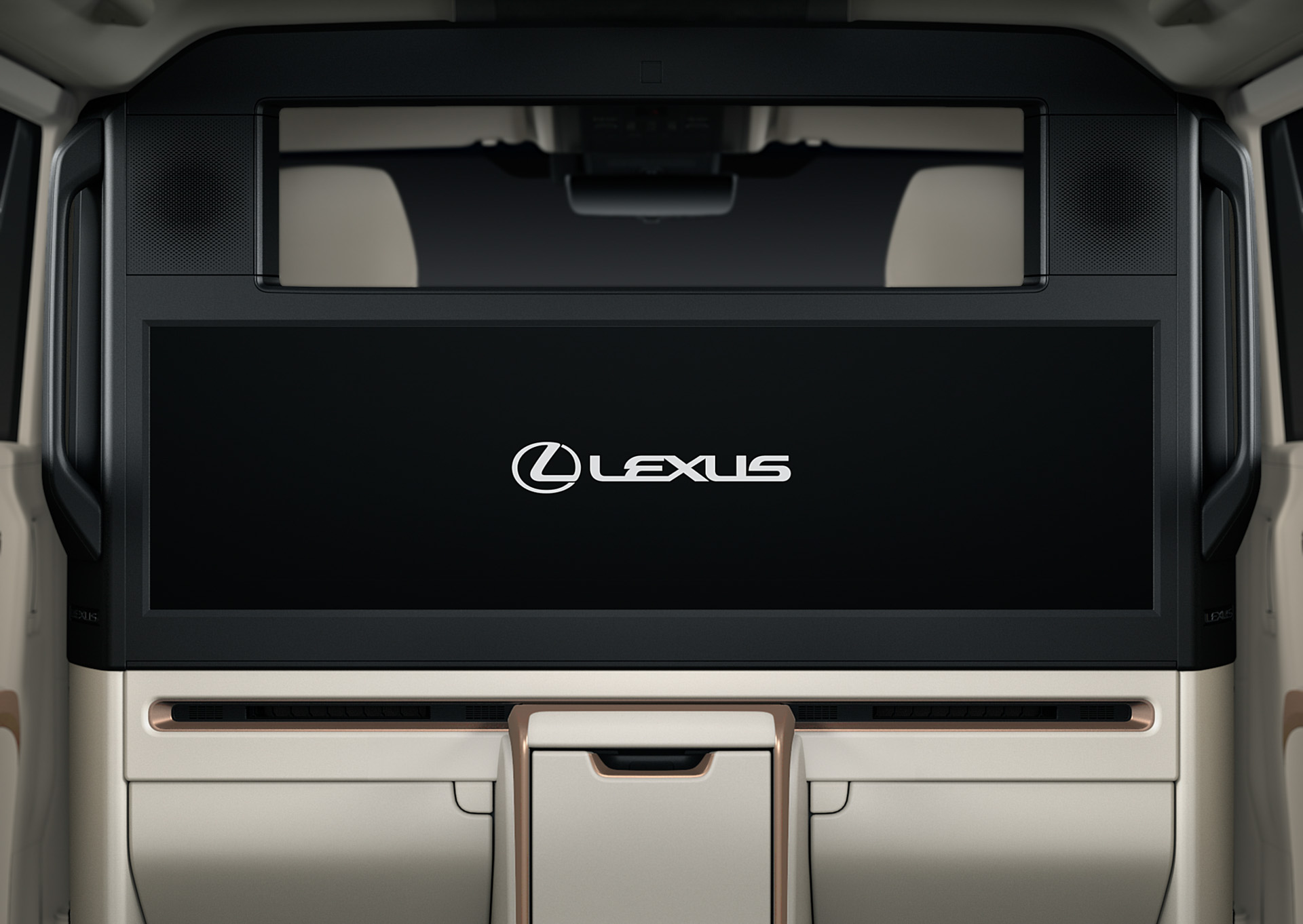 レクサスLMの後席に搭載されているパナソニックの「後席48インチディスプレイシステム」
