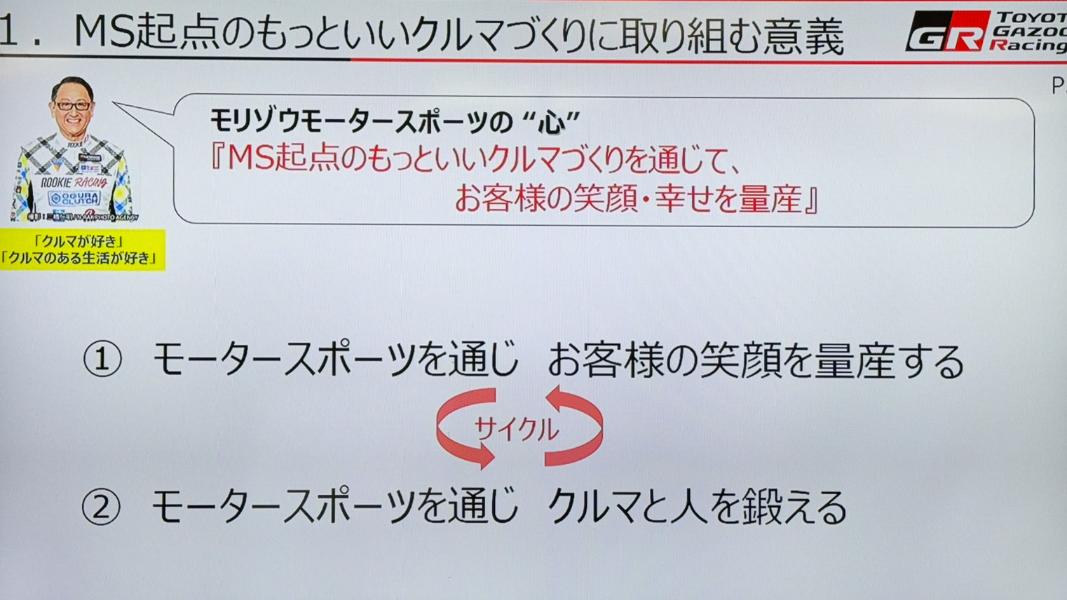モリゾウ選手の取り組み