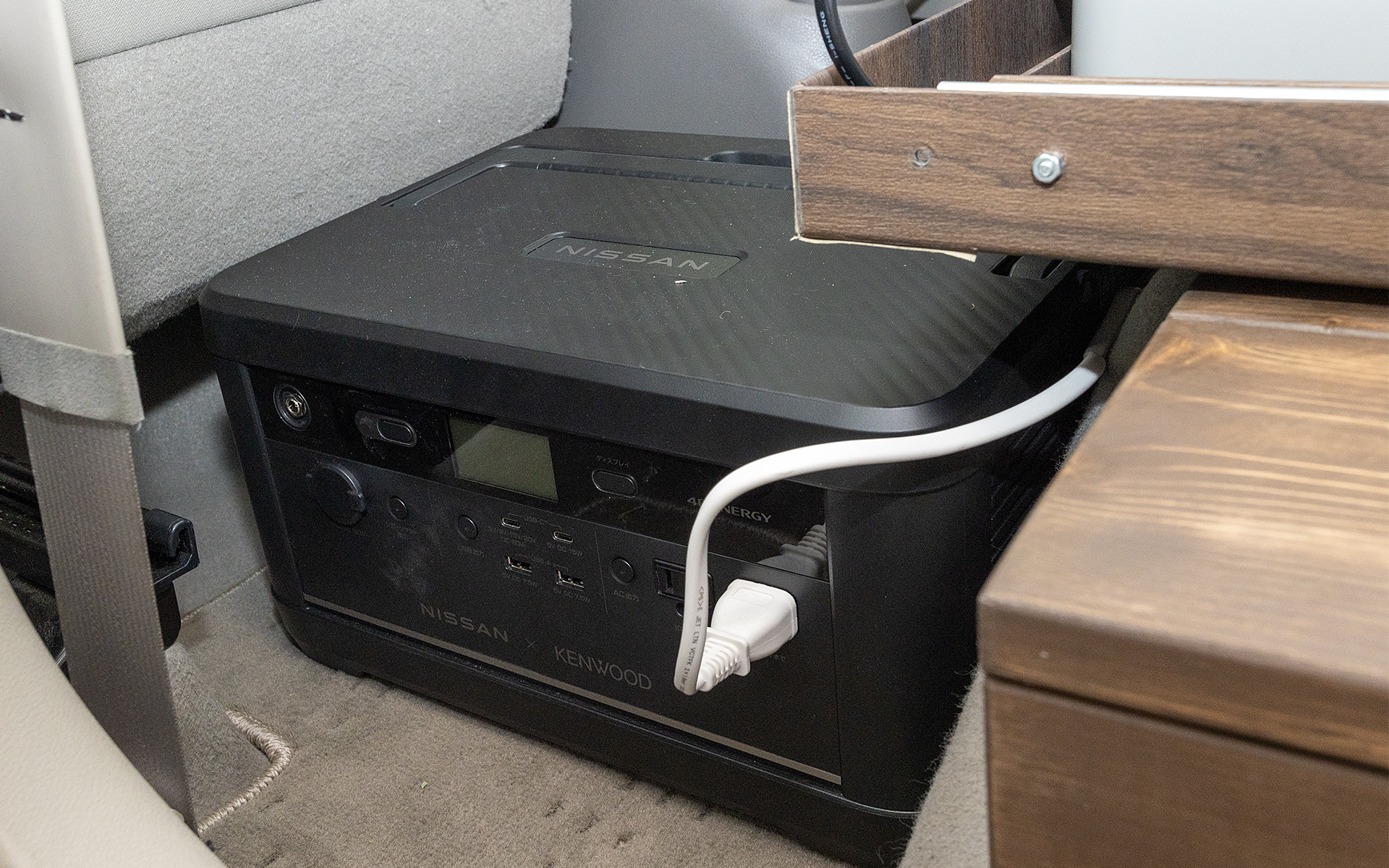 このクルマにも「ポータブルバッテリーfrom LEAF」が使われる