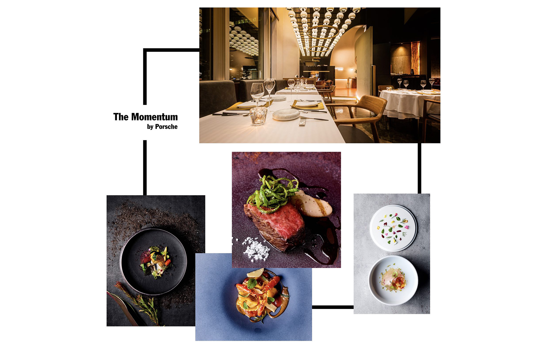 「ザ・モメンタム・バイ・ポルシェ」ではクルマづくりにおいて妥協をしないポルシェの哲学をレストランで表現
