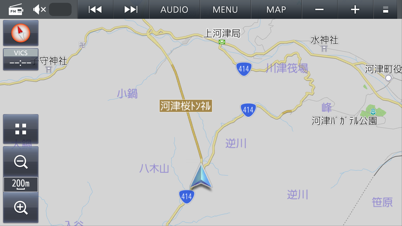 2023年3月に開通した河津桜トンネル（静岡県賀茂郡河津町）など、最新の地図データが収録されている