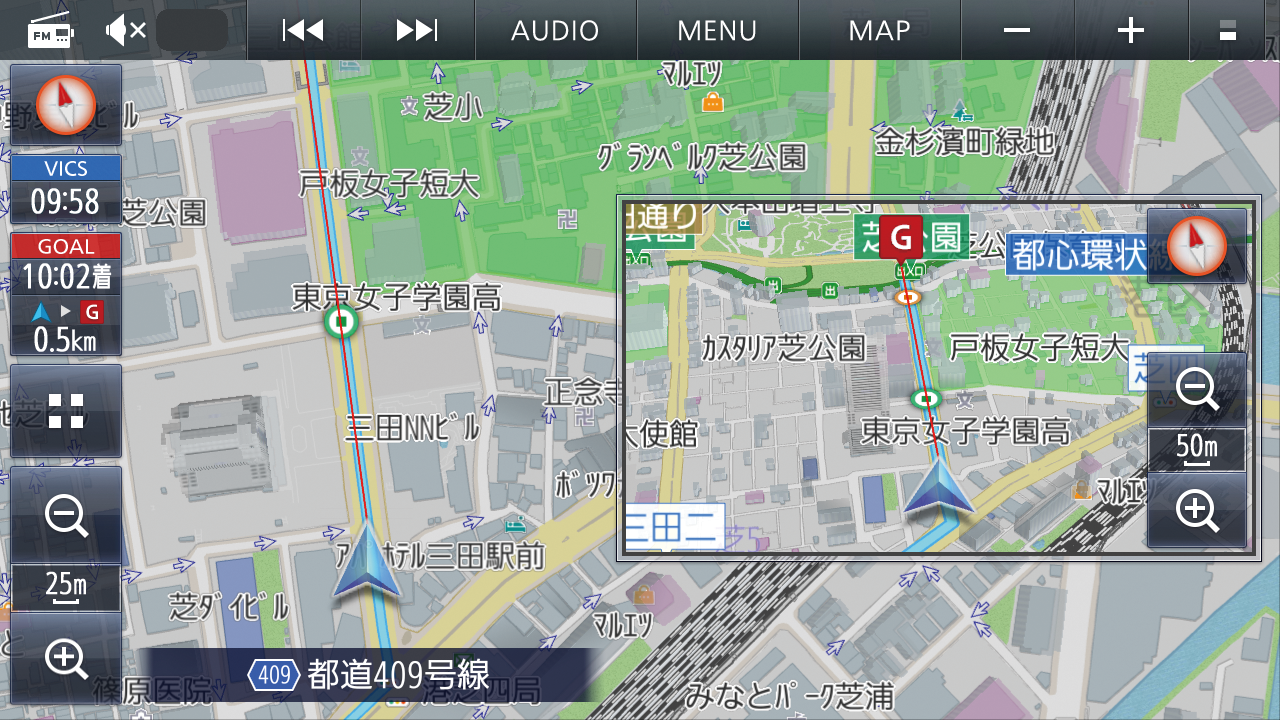 常に表示位置が決まっているボタンは、透過させることで焼き付きを防いでいる