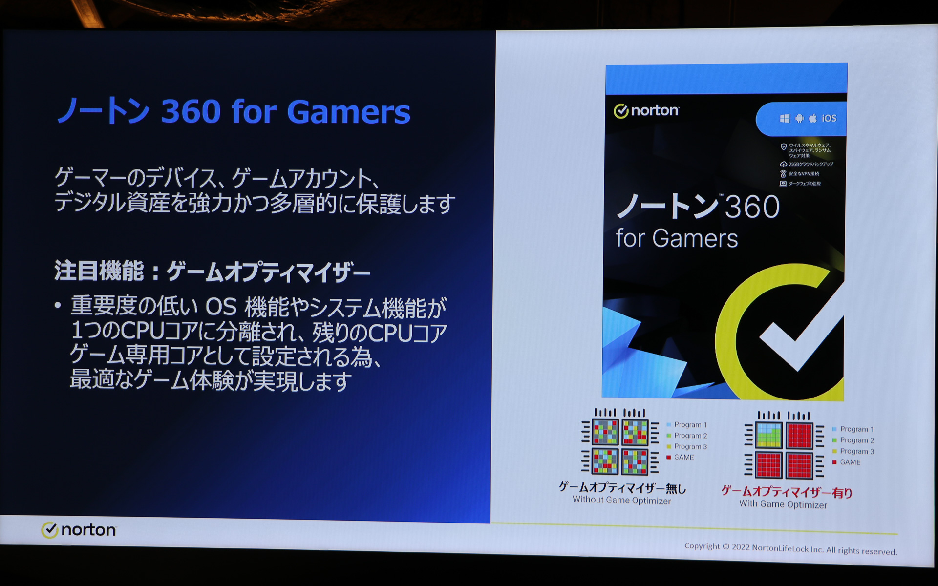 最新ゲーム用セキュリティソフト「ノートン360forゲーマーズ」をすべてのPCにインストール済み