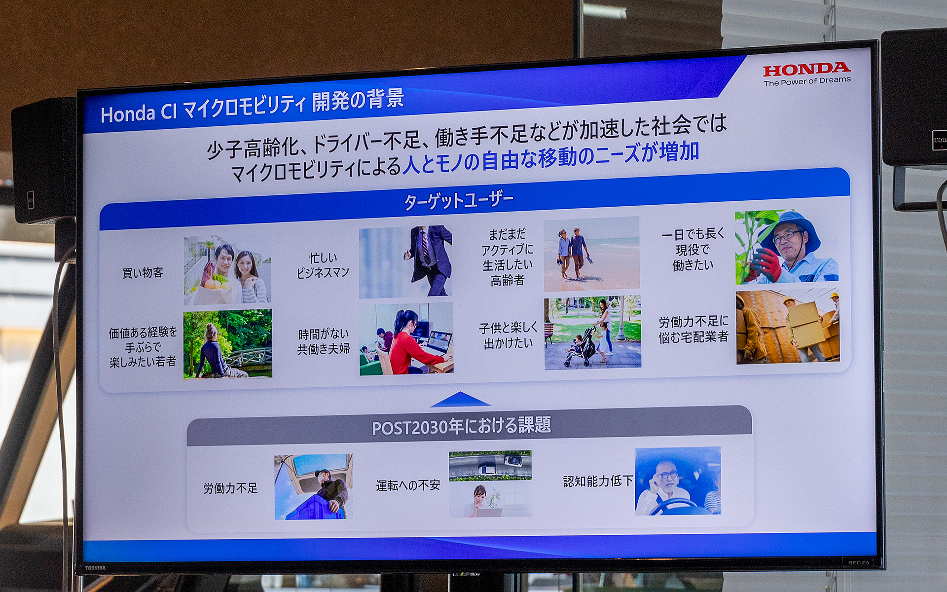 Honda CIマイクロモビリティ開発の背景を紹介した資料
