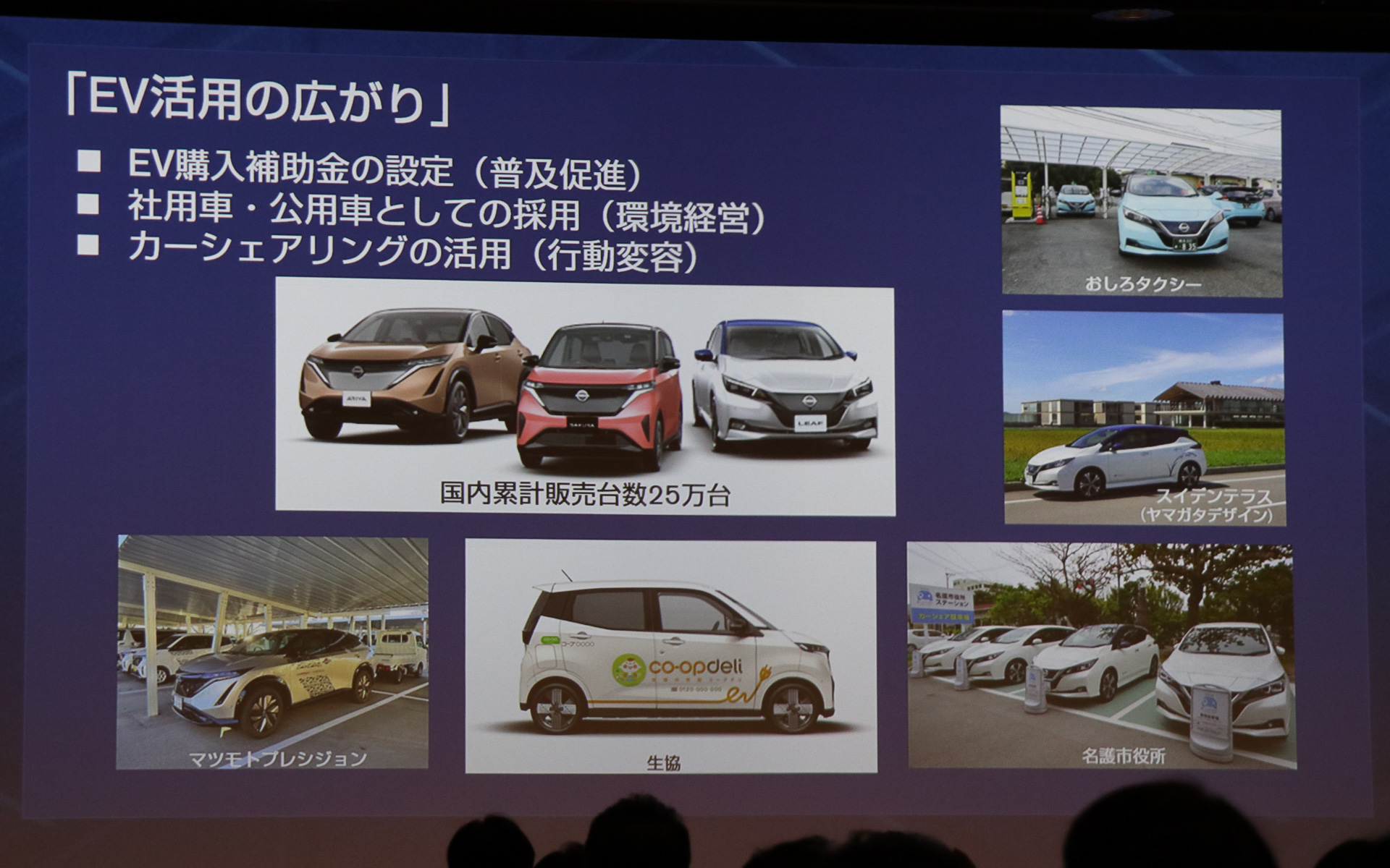 ブルー・スイッチの提携でBEVの普及も進んできたが、ゼロエミッション社会の実現にはさらなる普及拡大が必要だと星野副社長