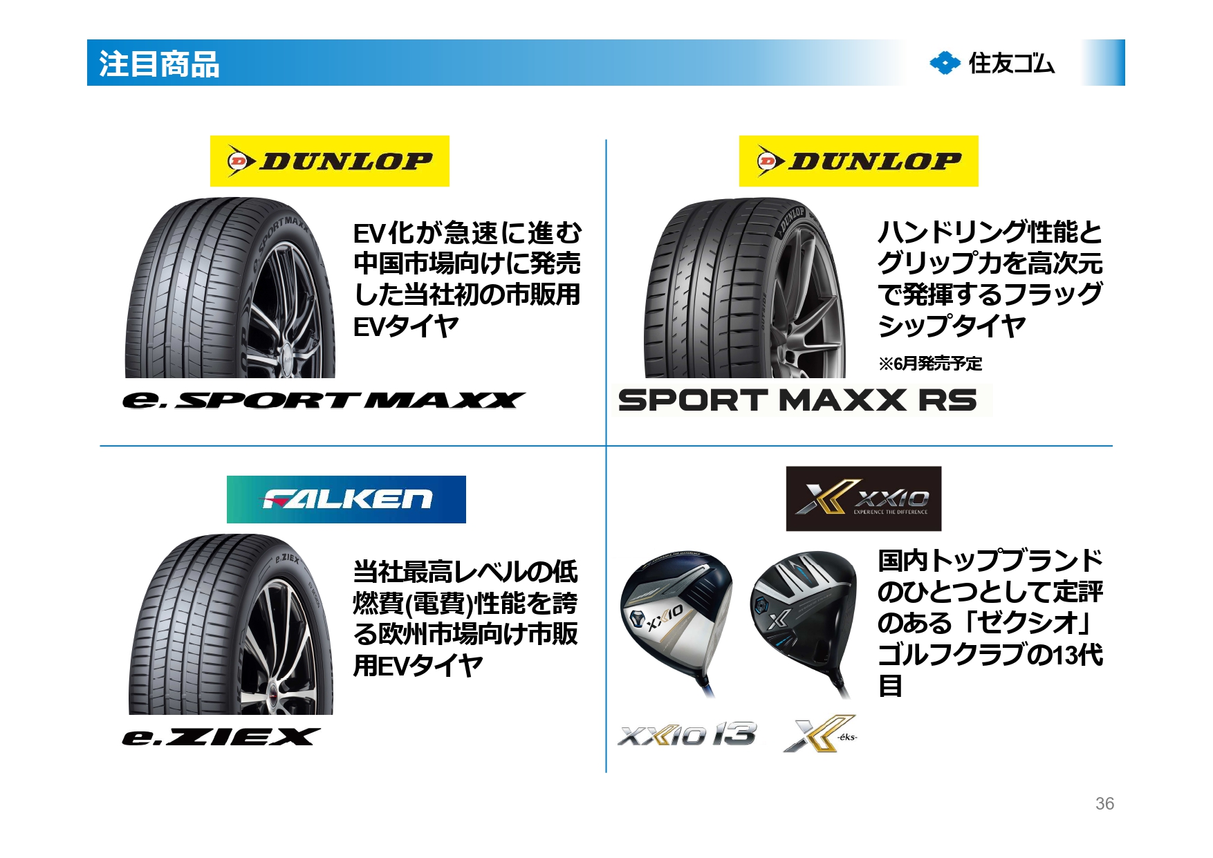 住友ゴムの注目商品