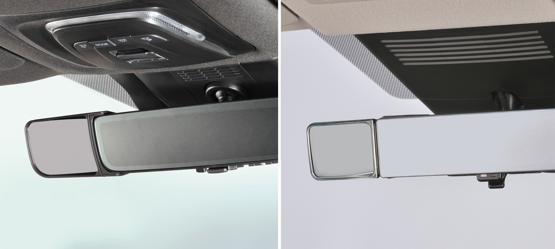 サポートミラー 電子ミラー用装着イメージ（左：トヨタ車用／右：ニッサン車用）