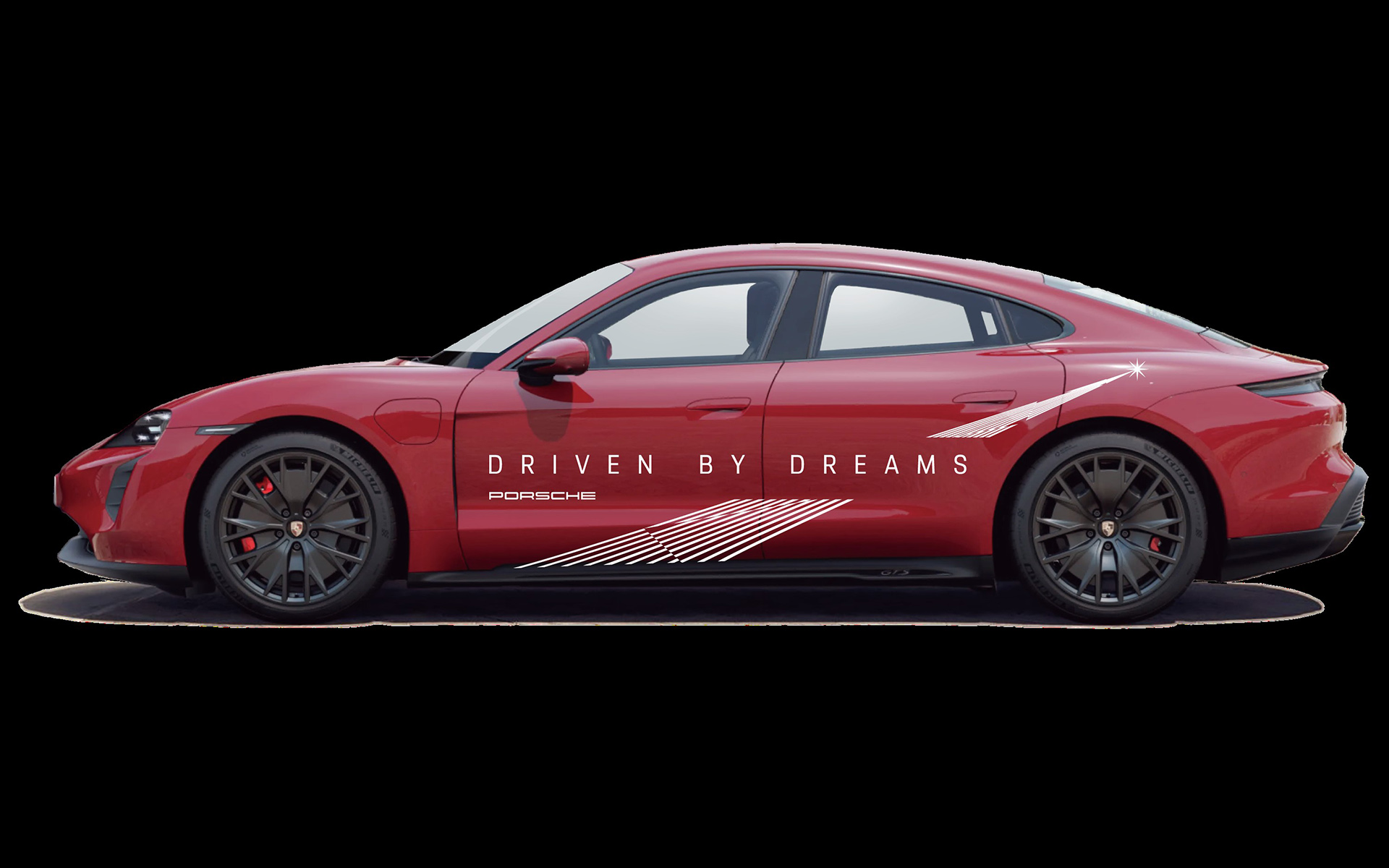 審判長車両のラッピングがされたタイカン