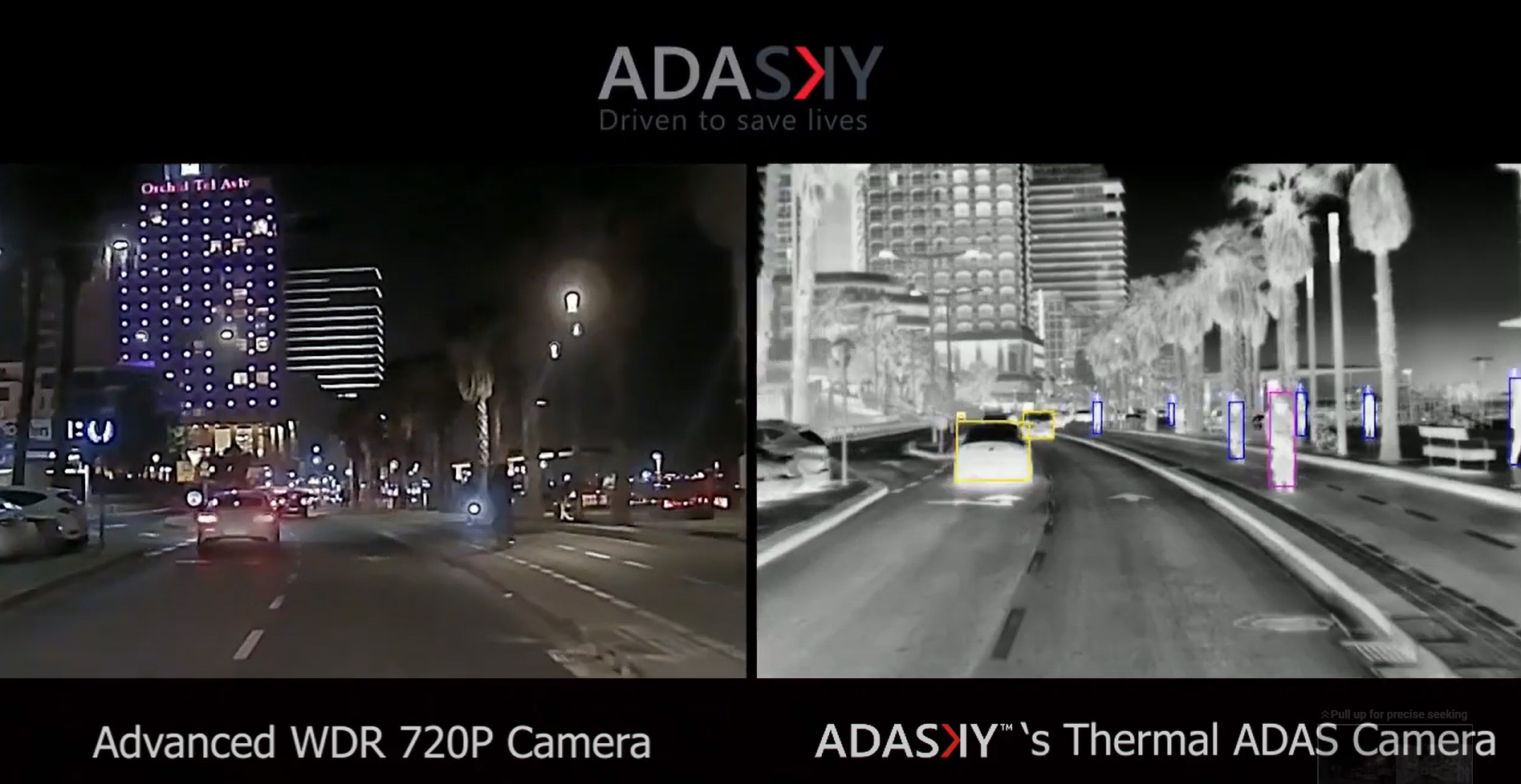 アダスカイのシステムによる赤外線サーマルカメラの見え方