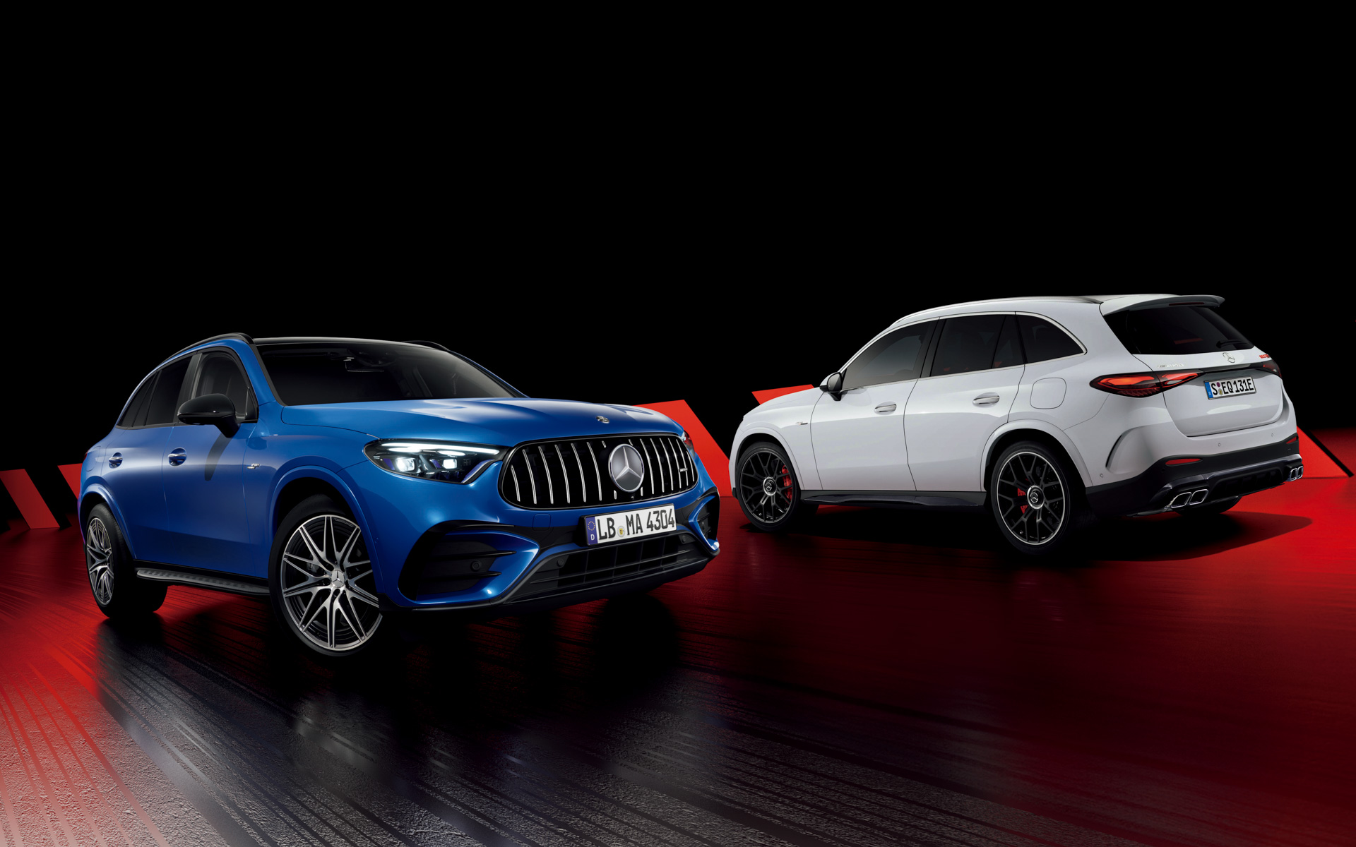 メルセデス AMG GLC 43 4MATIC（BSG 搭載モデル）とメルセデス AMG GLC 63 S E パフォーマンス