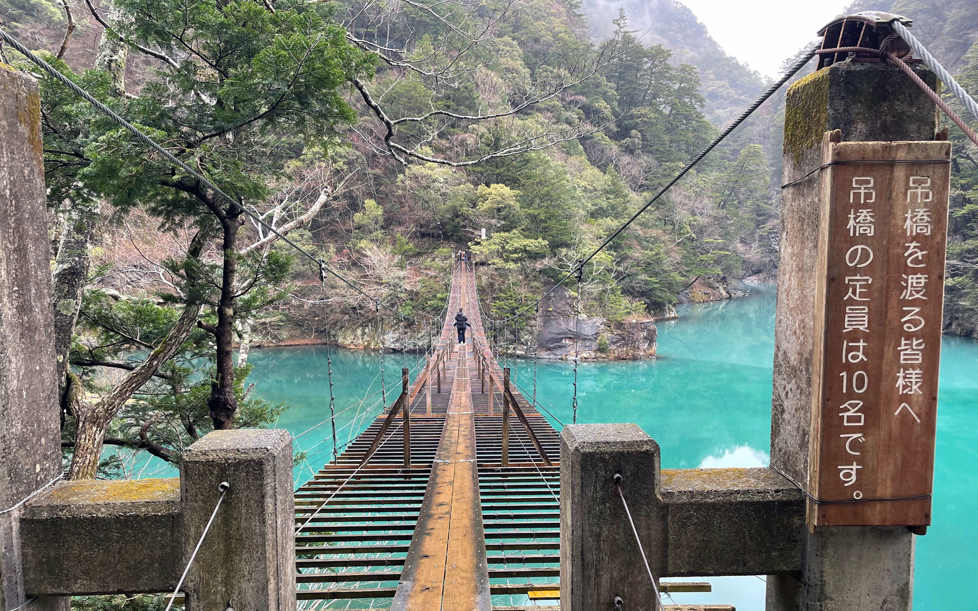 夢のつり橋。故あって渡らず。美しい橋でした