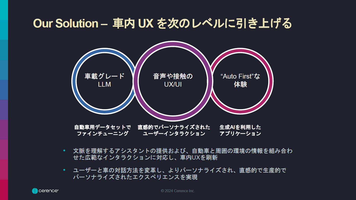 車内UXを次のレベルに引き上げる