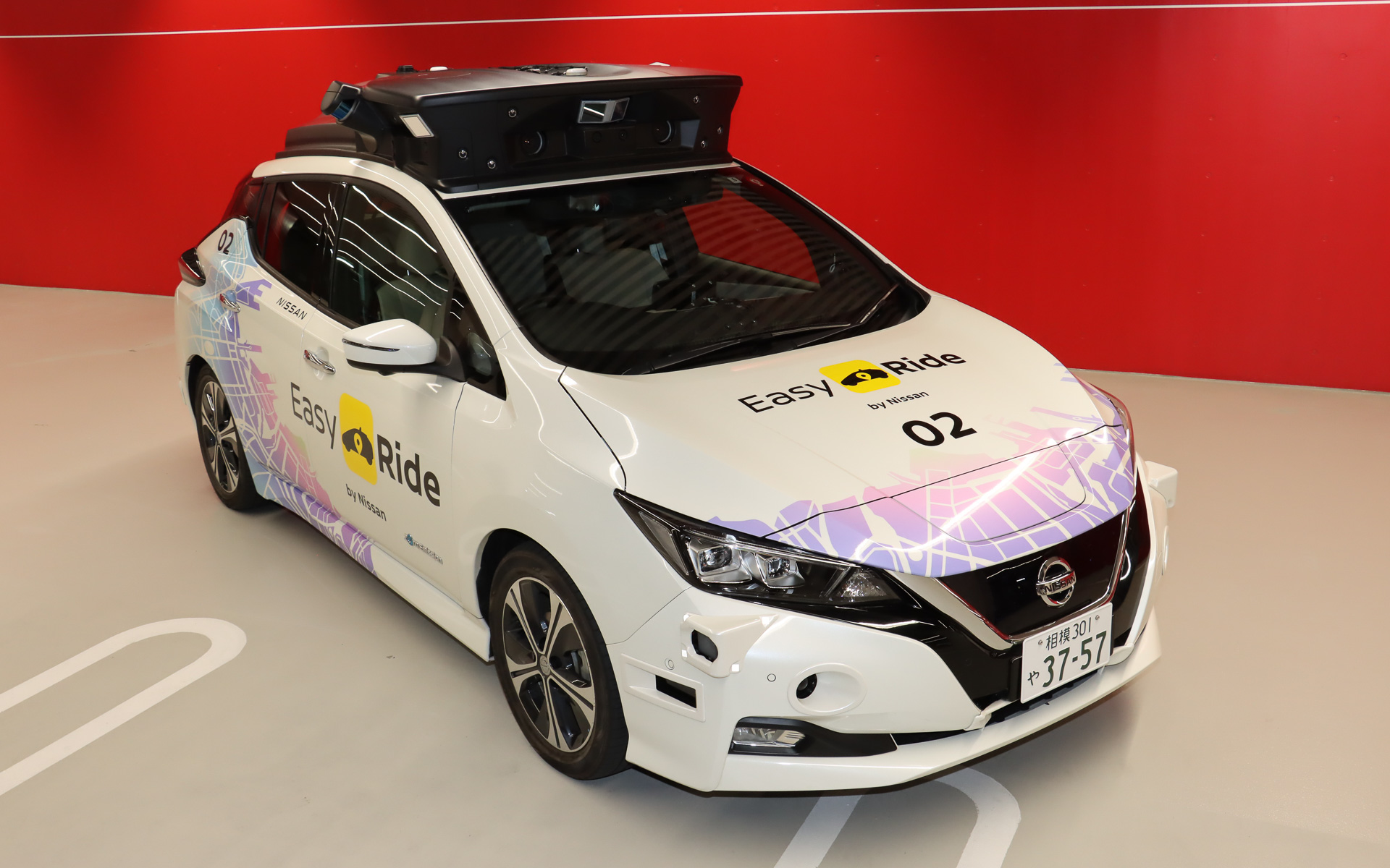 「リーフ」をベースとした自動運転技術の開発車両