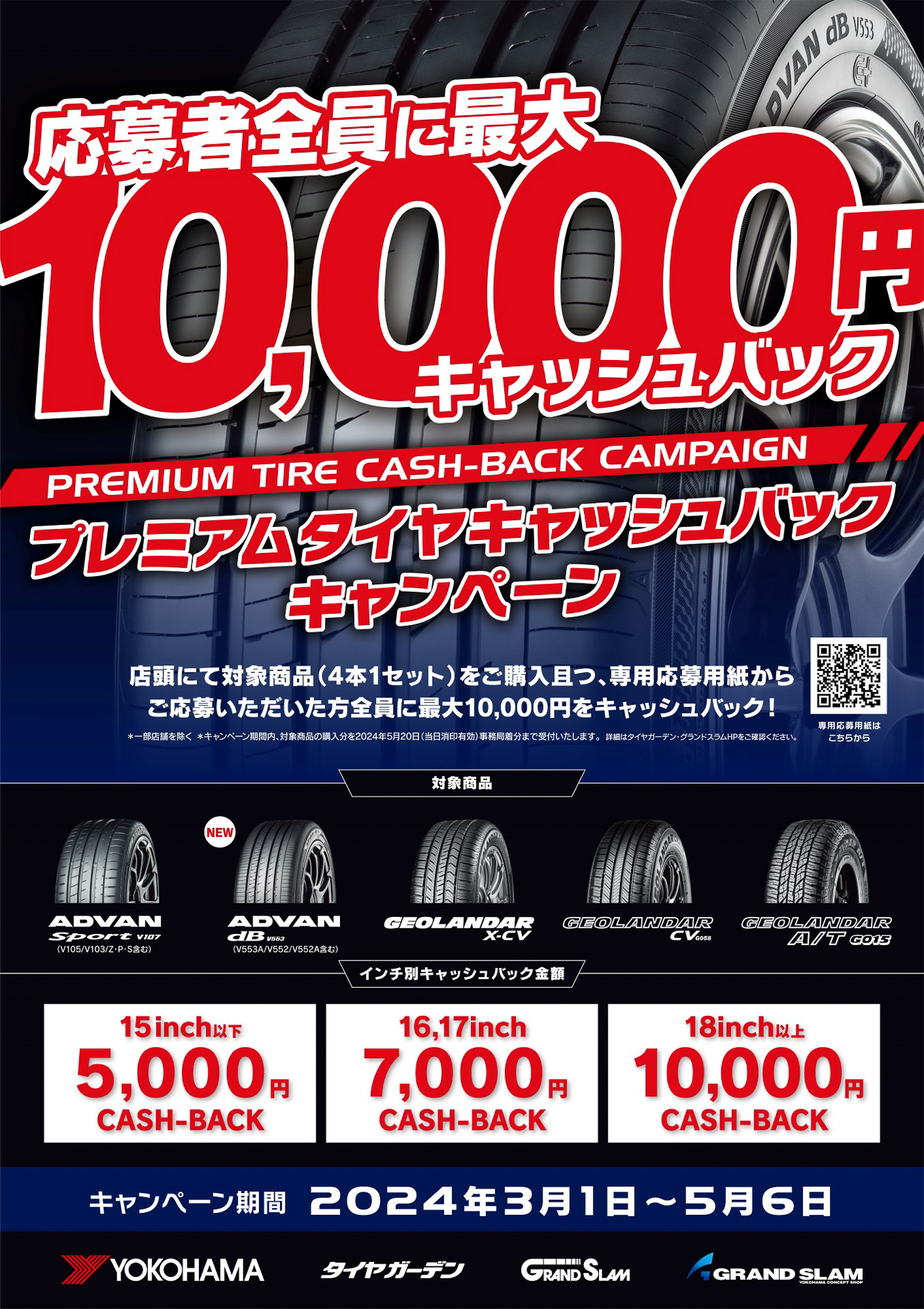 横浜ゴムが応募者全員対象の「プレミアムタイヤキャッシュバックキャンペーン」を実施する