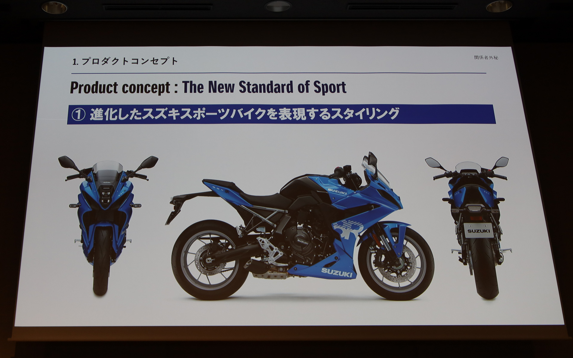 進化したスズキスポーツバイクを表現するスタイル