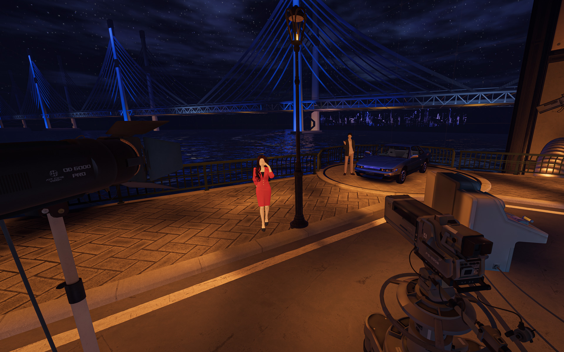 スタジオ1は「トレンディドラマを撮影中」という場面設定で構成されており、カメラ機材を使ってアバター仲間と撮影の雰囲気を楽しむこともできる