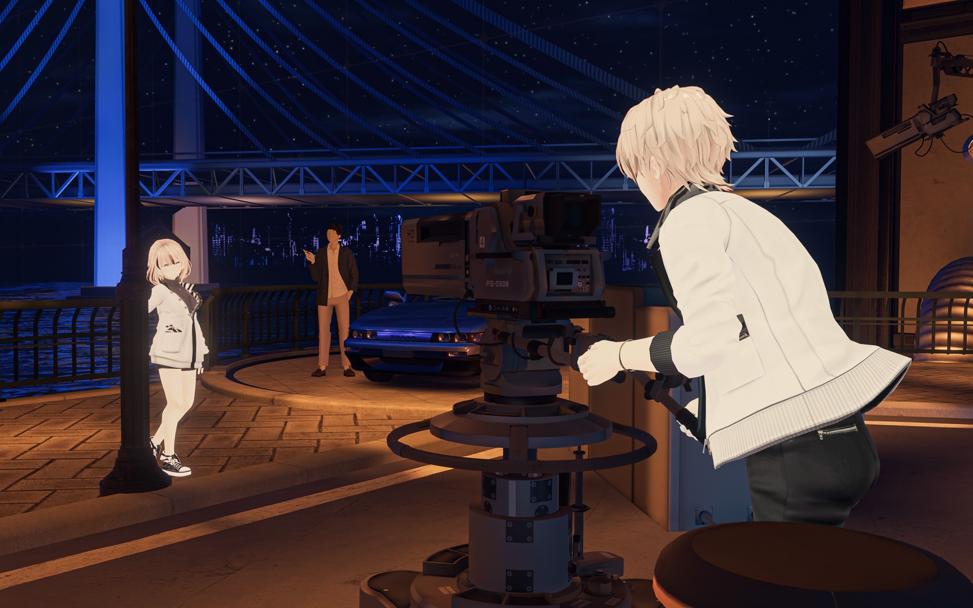 スタジオ1は「トレンディドラマを撮影中」という場面設定で構成されており、カメラ機材を使ってアバター仲間と撮影の雰囲気を楽しむこともできる