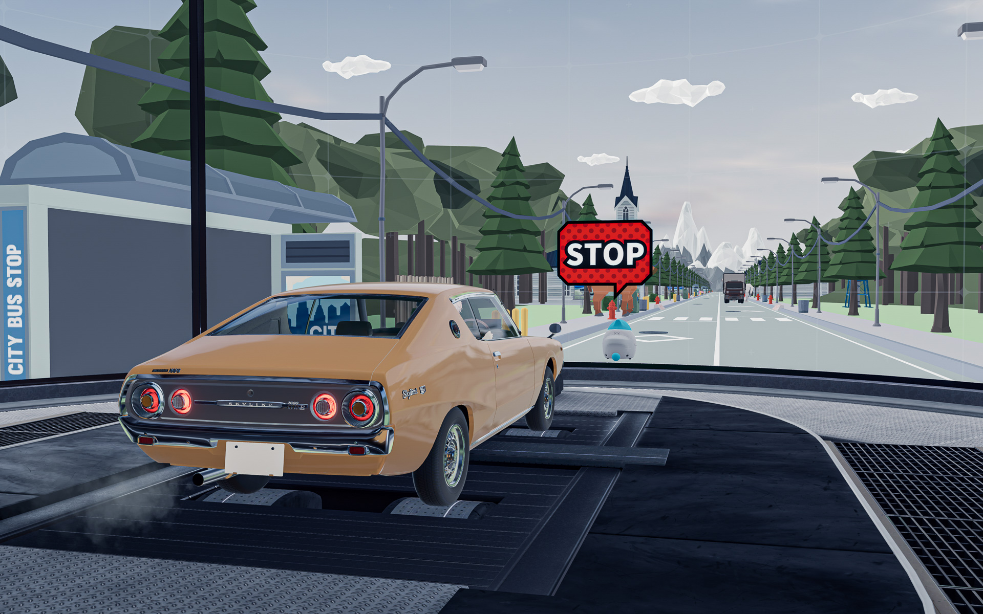 疑似ドライブ中に有効視野について学べるスタジオ2