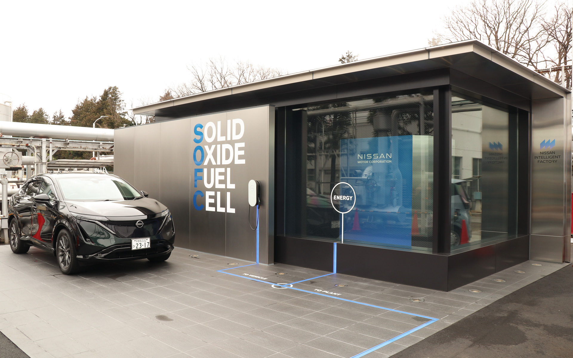 日産自動車 栃木工場でトライアル運用がスタートした定置型SOFC実証ユニット