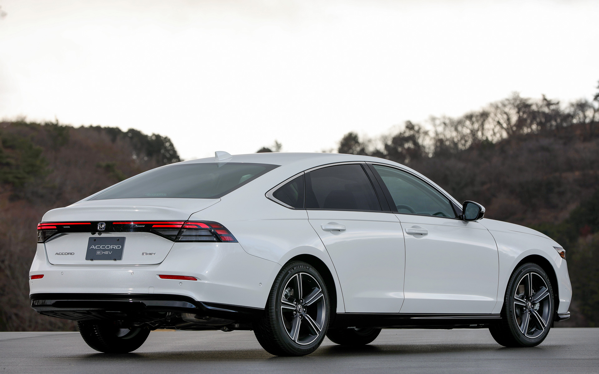 フルLED化を採用した薄型ヘッドライトと、横一文字のリアコンビネーションランプにより、ワイドな印象を強調した