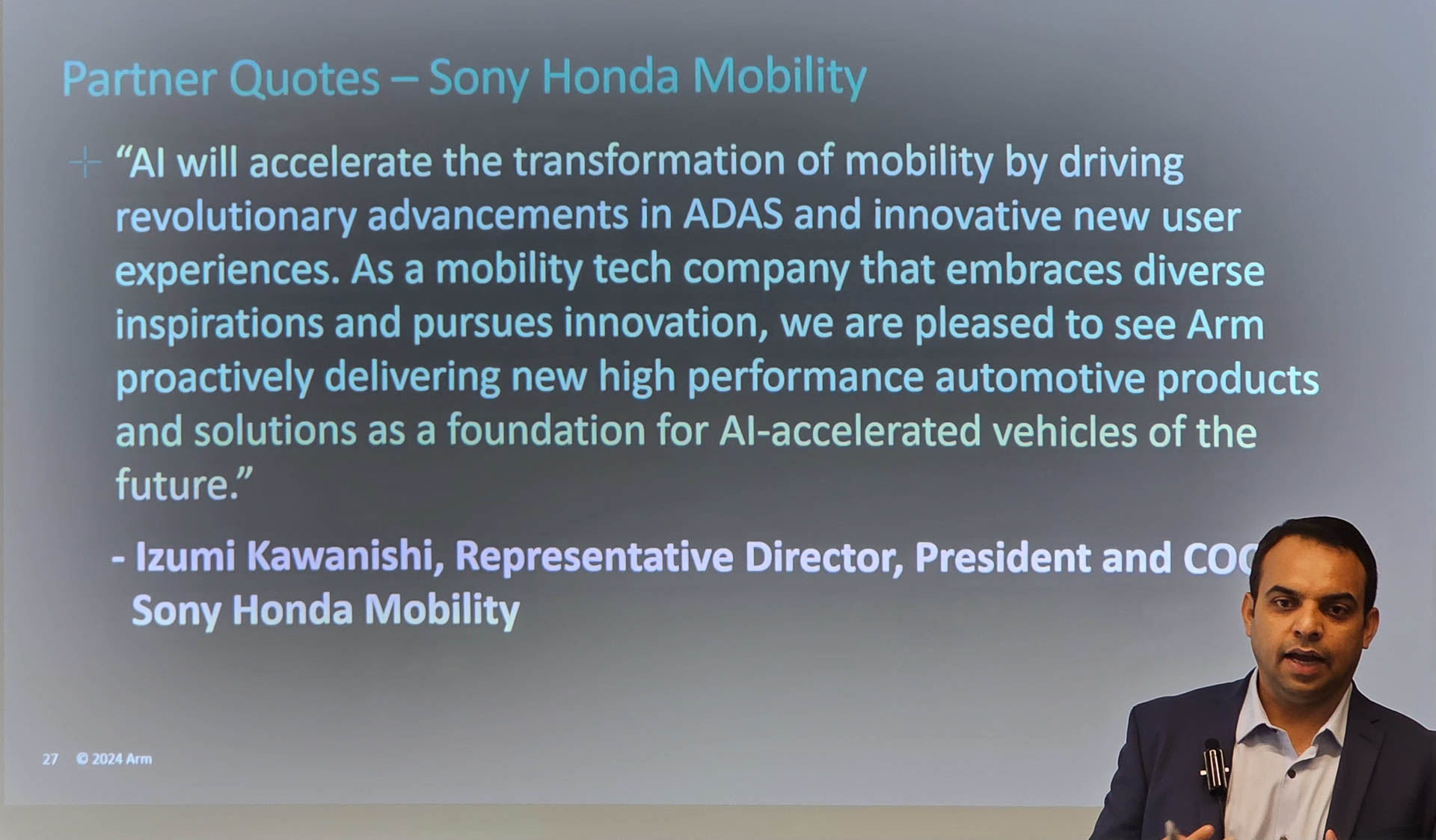 ソニー・ホンダモビリティのクオート