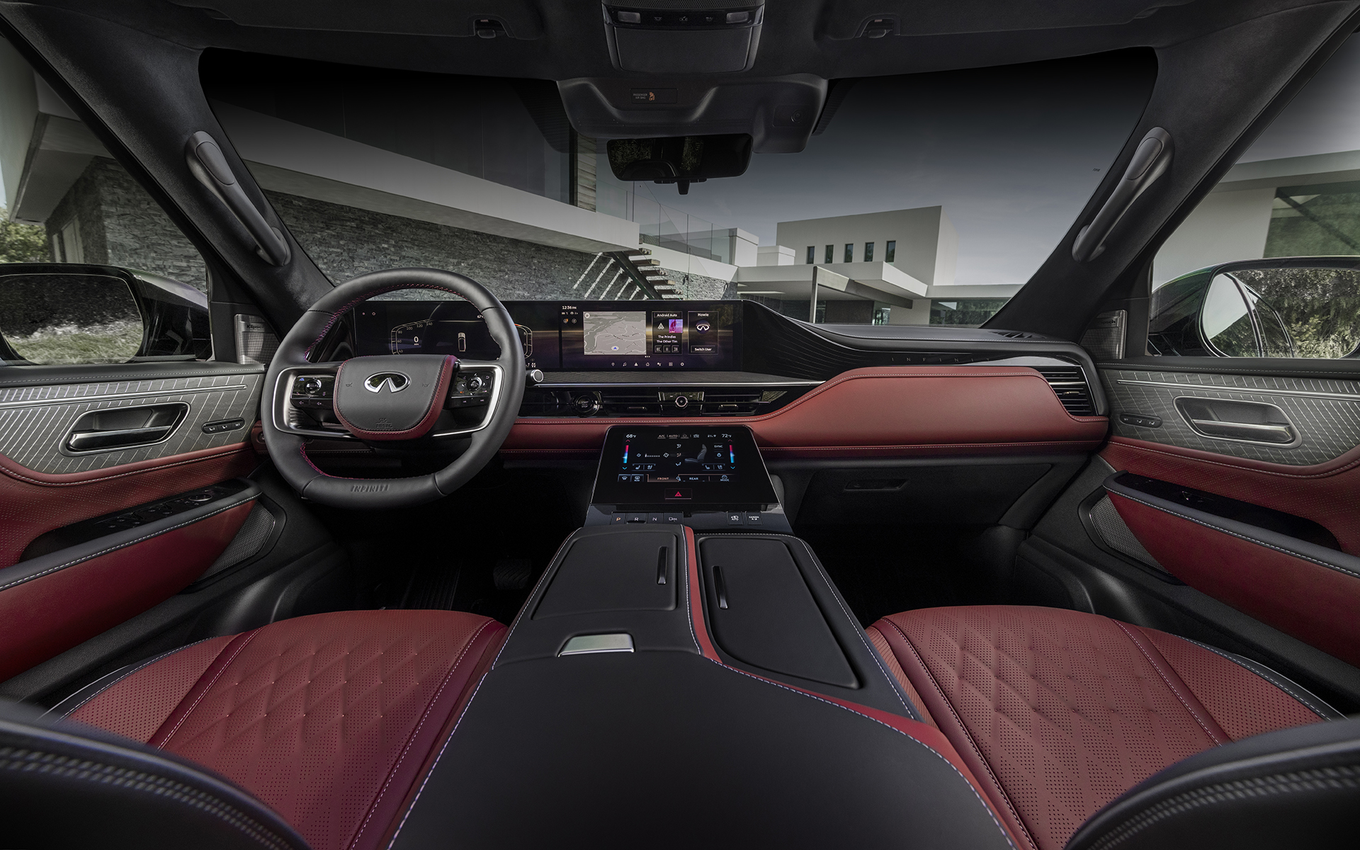 インテリアではダッシュボード上に14.3インチのディスプレイを2個搭載したほか、セグメント初のテクノロジー「バイオメトリック クーリング」などを搭載