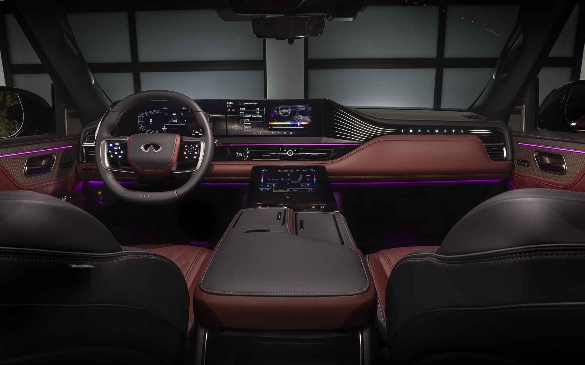 インテリアではダッシュボード上に14.3インチのディスプレイを2個搭載したほか、セグメント初のテクノロジー「バイオメトリック クーリング」などを搭載