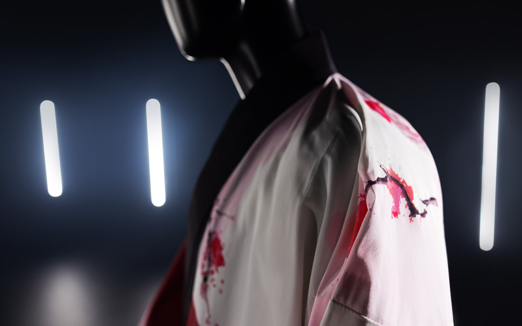 手作業で制作された着物は東京大会のレース当日に会場で展示される