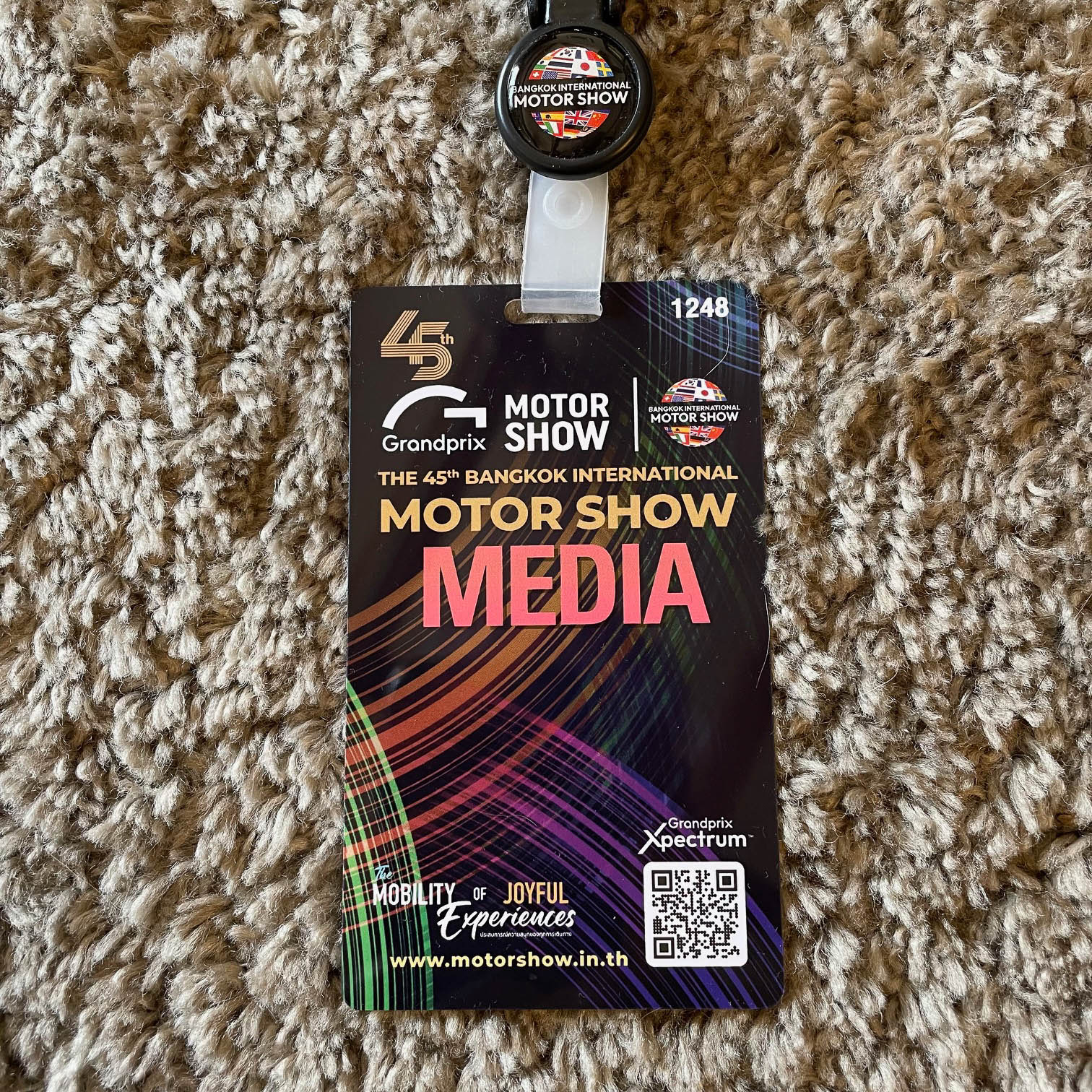 バンコク国際モーターショーのプレスパス。プレスデイにもらいました