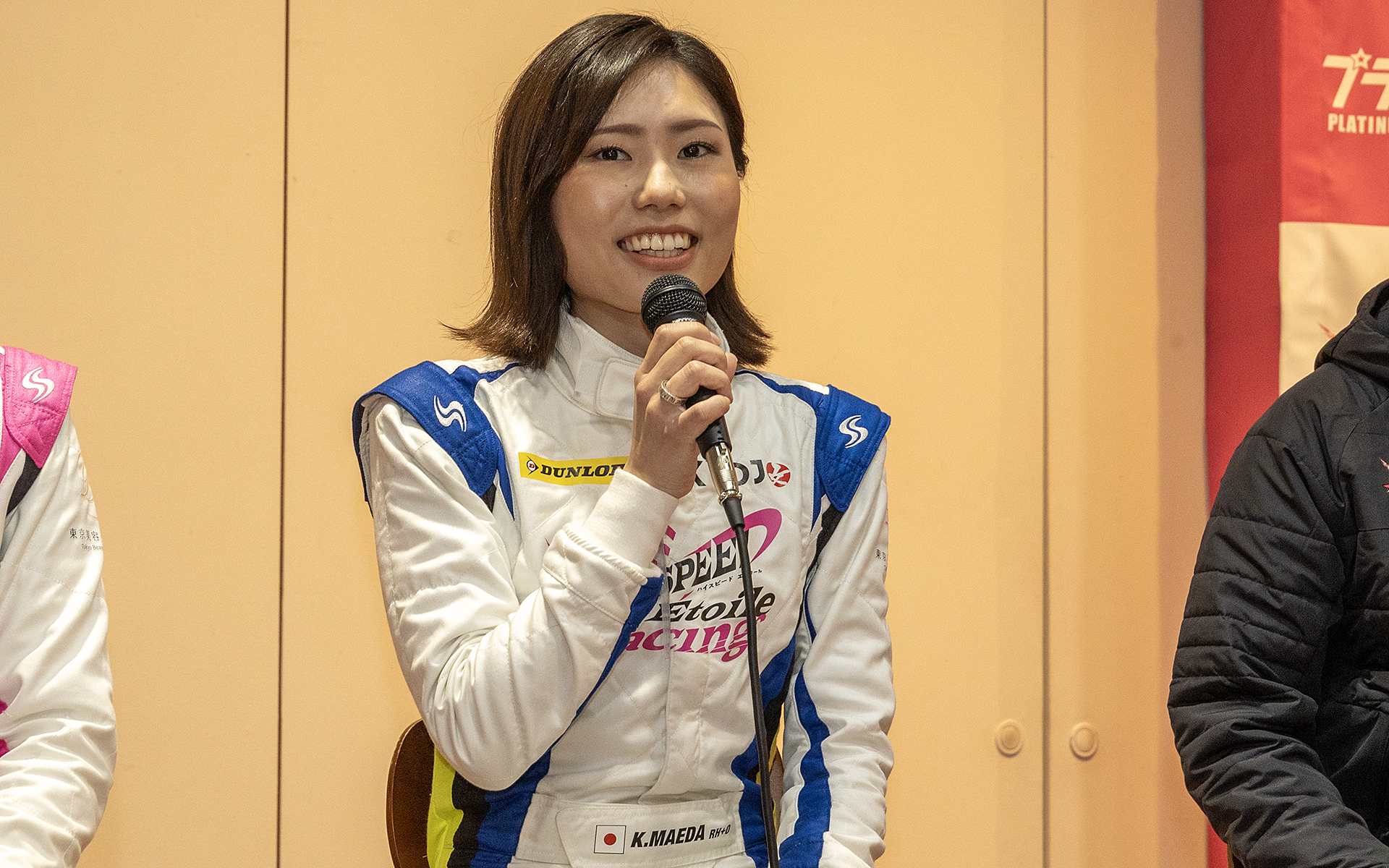 前田琴未選手はN-ONEオーナーズカップにも参戦。VITA-01の印象を伺うと「大きいレーシングカートに乗っているよう」と表現。スピード感は操れる範囲と感じているそうだ。ただ、シフトレバーが右手で操作するところがまだ慣れないとのこと