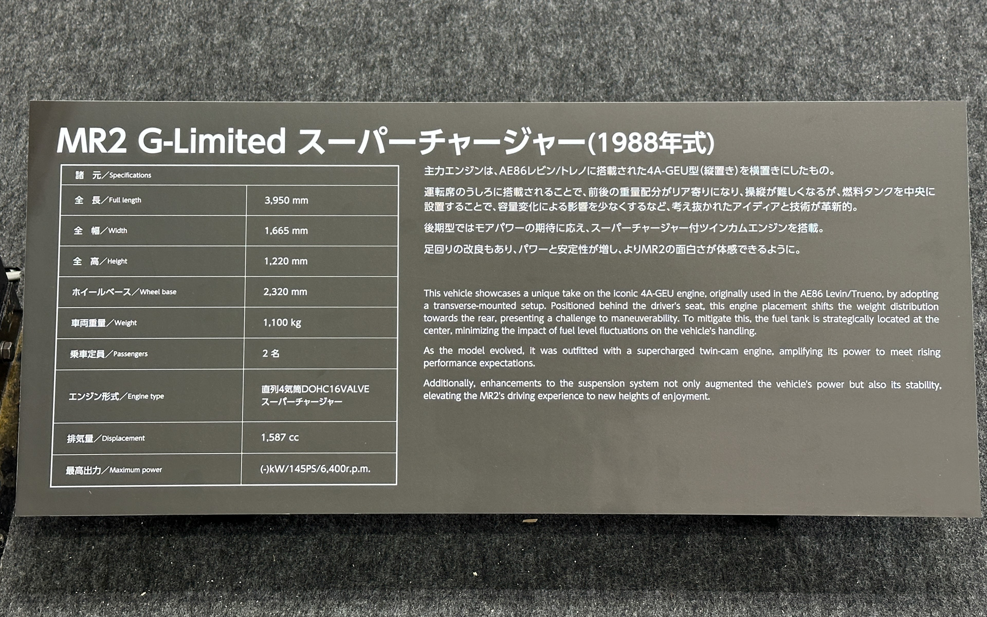 MR2 スーパーチャージャー