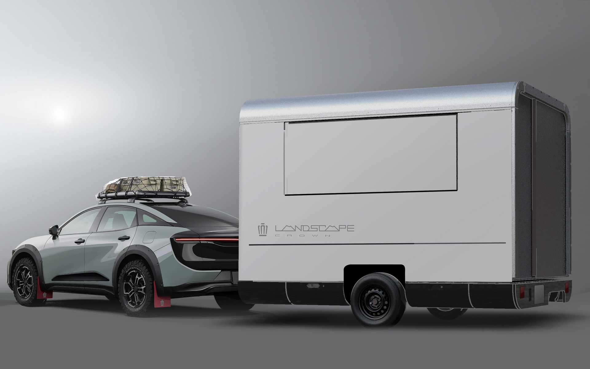 クラウン特別仕様車CROSSOVER RS“LANDSCAPE”とオフグリッドモバイルベースイメージ