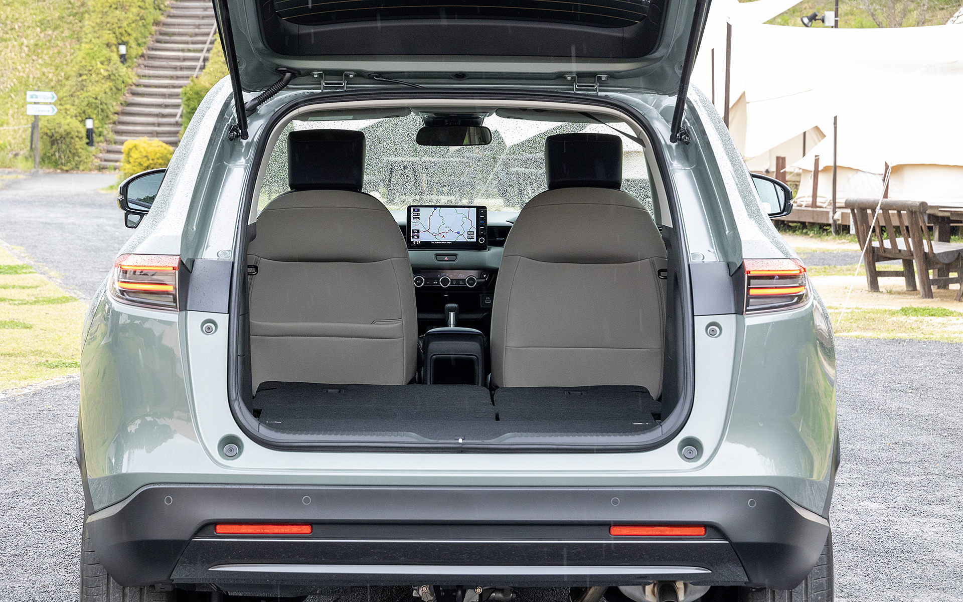 両方倒した状態