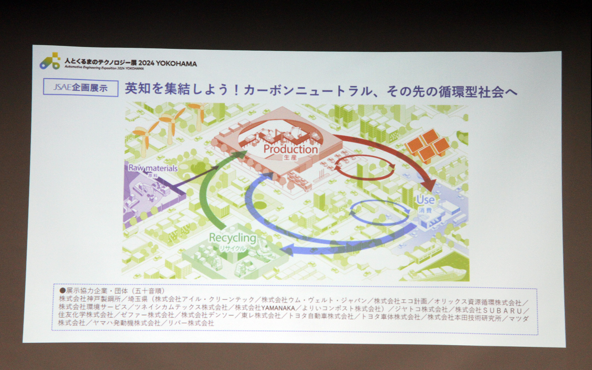 JSAEの主催者企画としては2年連続となる「英知を集結しよう！カーボンニュートラル、その先の循環型社会へ」をテーマに掲げる