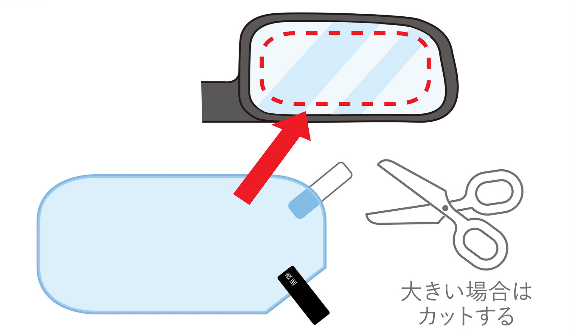 フィルムなので好みの大きさにカットして使える