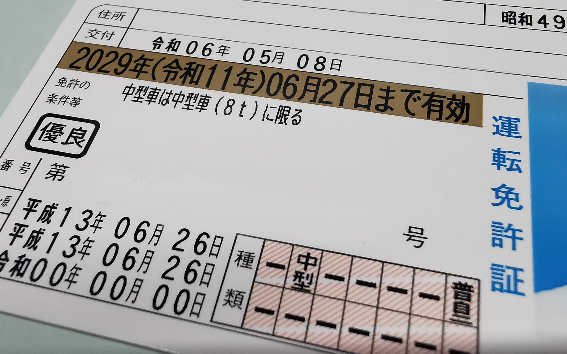 やっとゴールド免許を取得できました！