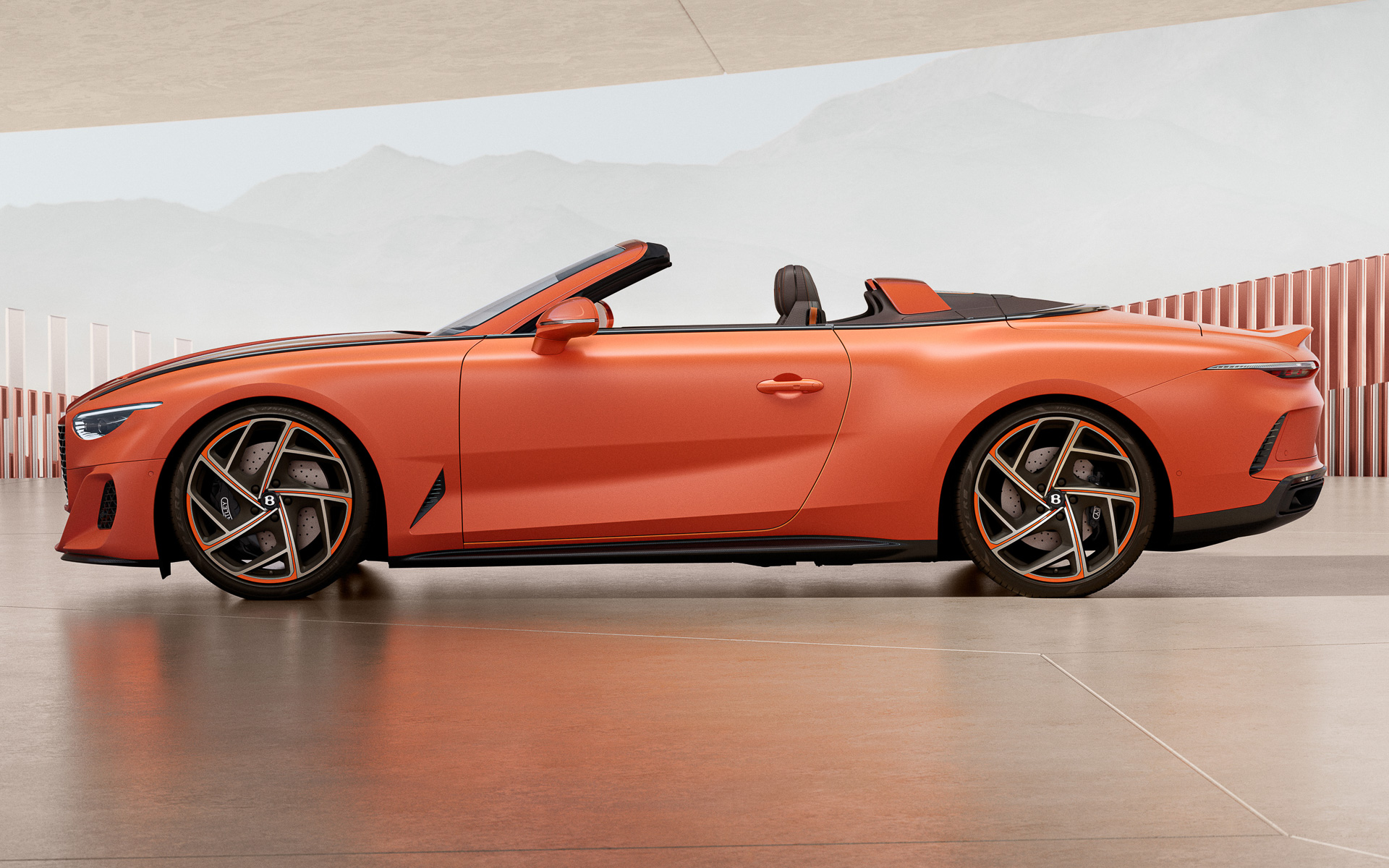 フロントスプリッター、サイドスカート、リアディフューザーはハイグロスカーボンファイバー製