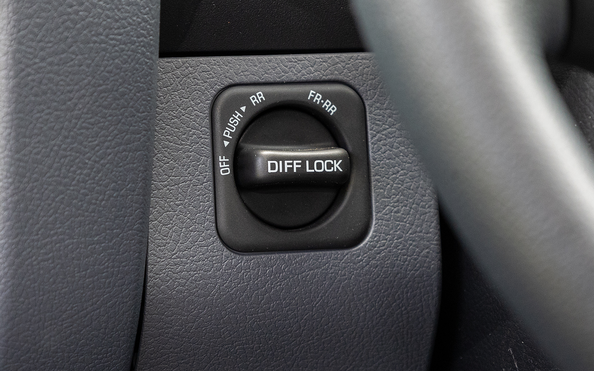 悪路走破には欠かせない機能の電動デフロックも備えている