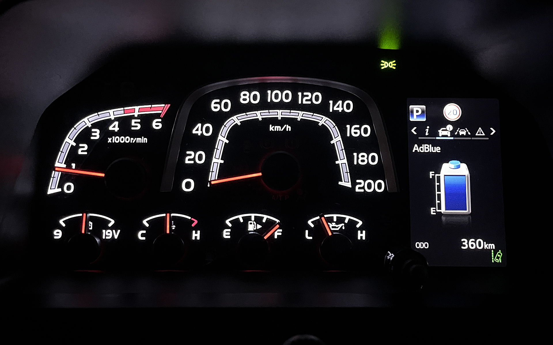 マルチインフォメーションディスプレイのアドブルー残量表示