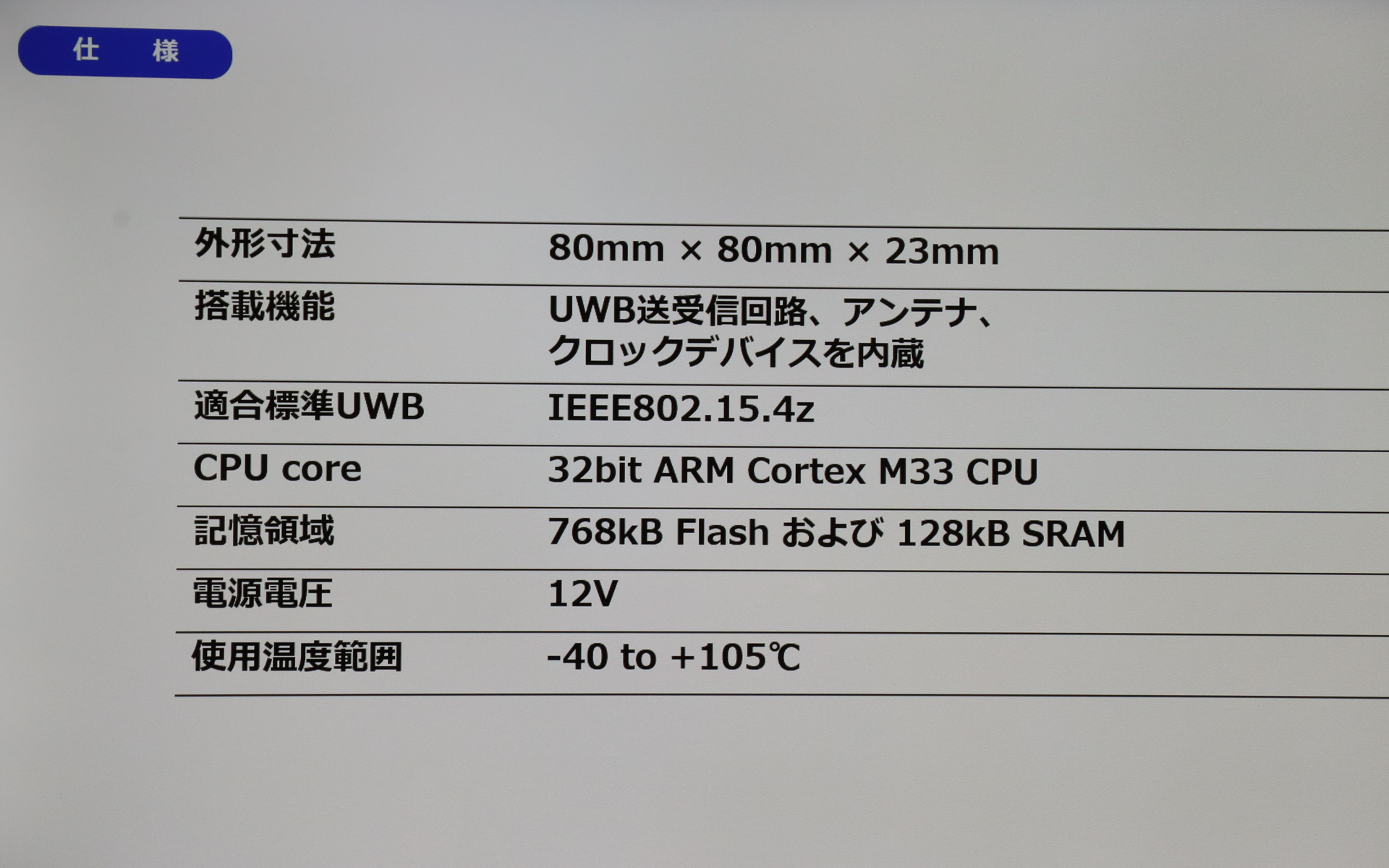 UWB幼児置き去り検知システムの仕様